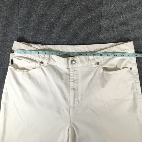 Lauren Jeans Co white cropped zipper leg opening women’s size 16 - Picture 7 of 9